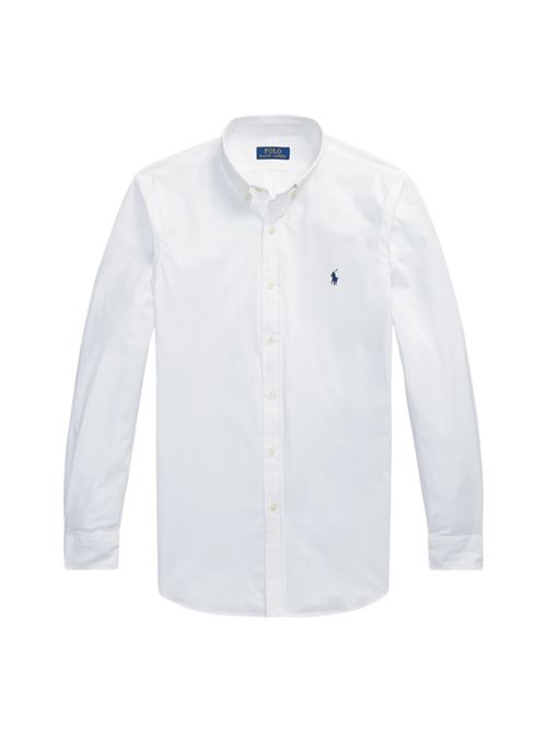 camicia uomo popelin stretch white POLO RALPH LAUREN | 710928254002